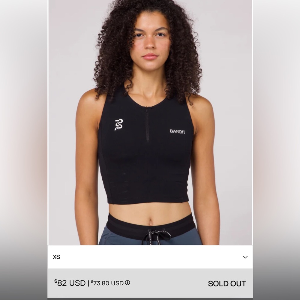 Bandit running race crop top